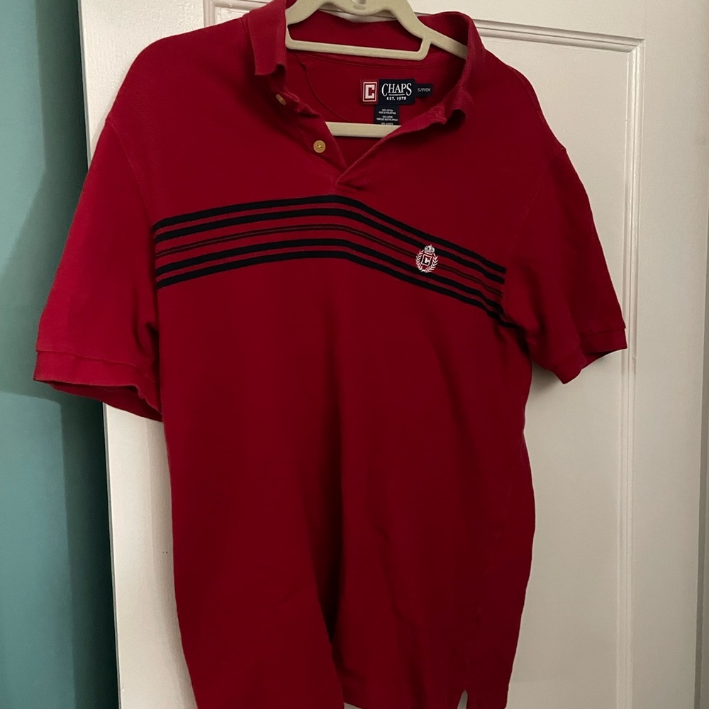 Mens small Chaps Ralph Lauren vintage red and navy size small polo